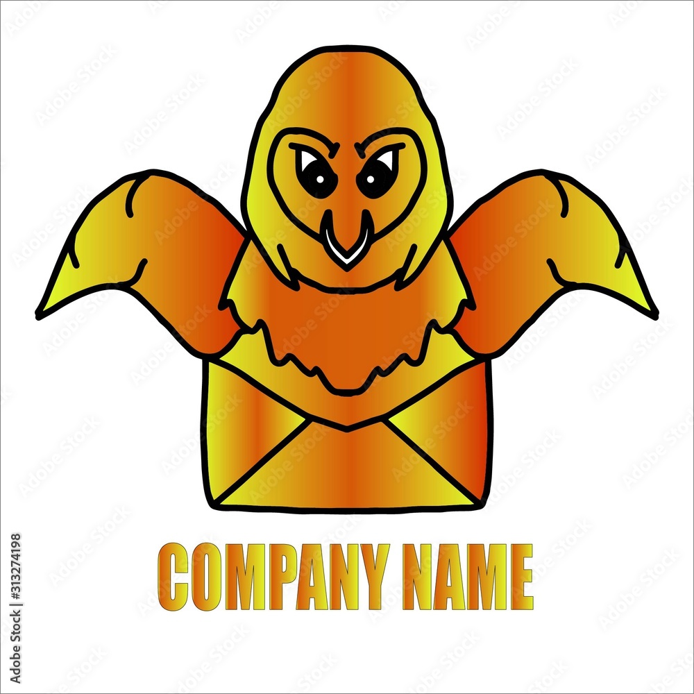 Fototapeta premium bird with a letter