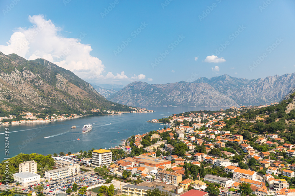 panoramic view of the town in montenegro