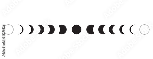 Moon phases icon on white background. Vector Illustration