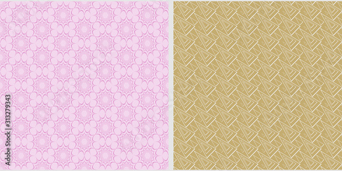 Two Background patterns. Modern seamless pattern. Geometric Wallpaper texture.