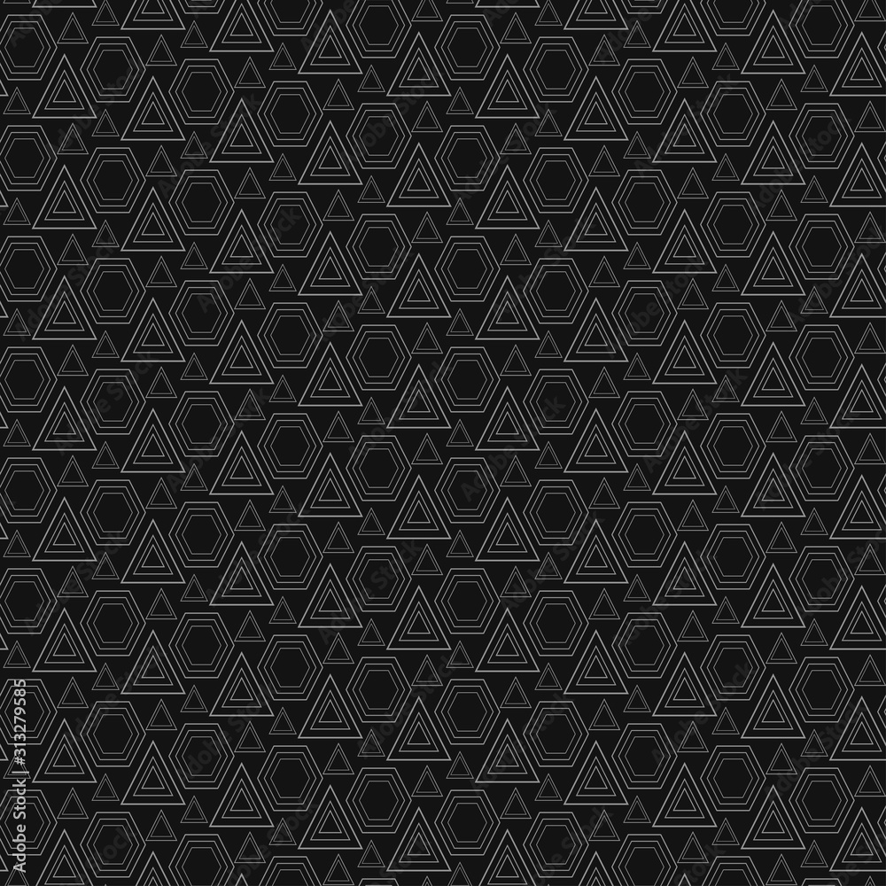 Dark geometric pattern. Seamless Background in modern style