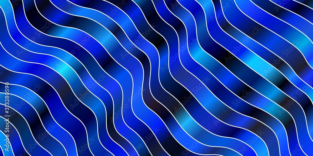 Obraz premium Light BLUE vector backdrop with curves. Colorful illustration in circular style with lines. Template for your UI design.