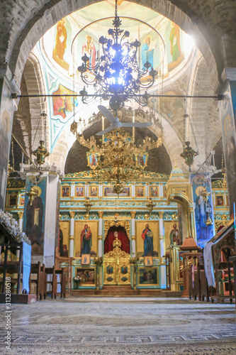 Obraz na płótnie The Church of Deir Hijleh in Jericho w salonie