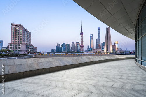 Canvas Print city skyline in shanghai china