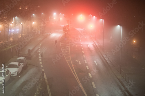 Straße, Alee im Nebel, Lichtstimmung © Alexander Hilgenberg
