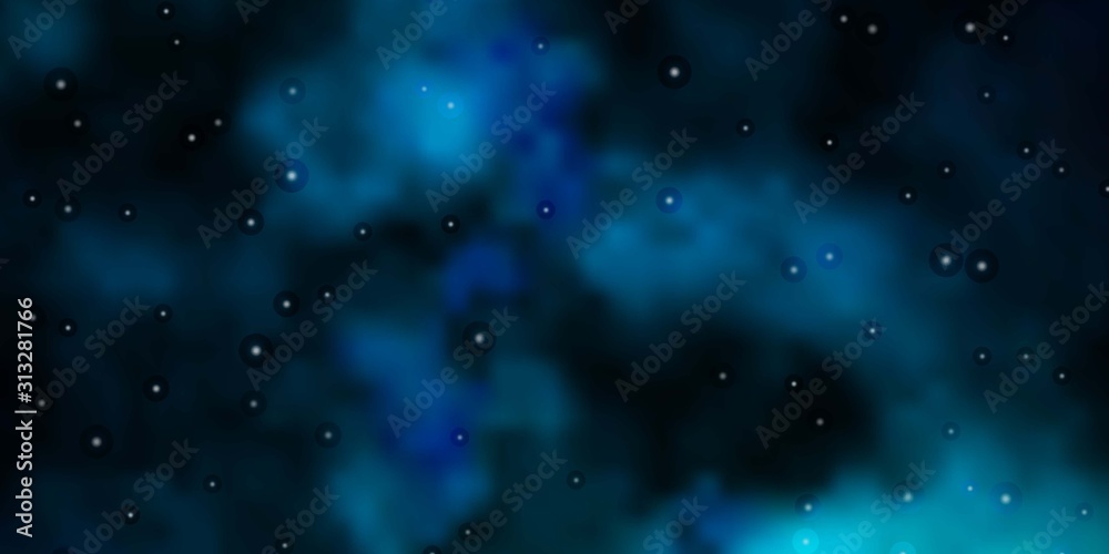 Naklejka premium Dark Blue, Green vector texture with beautiful stars. Shining colorful illustration with small and big stars. Best design for your ad, poster, banner.