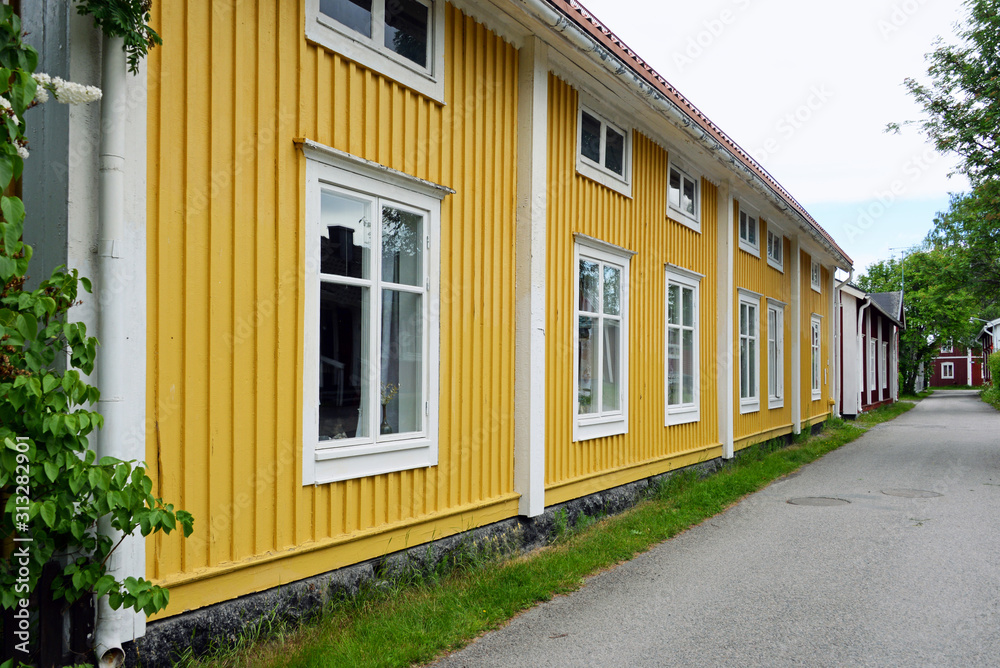 alte Holzhäuser in Lulea Schweden