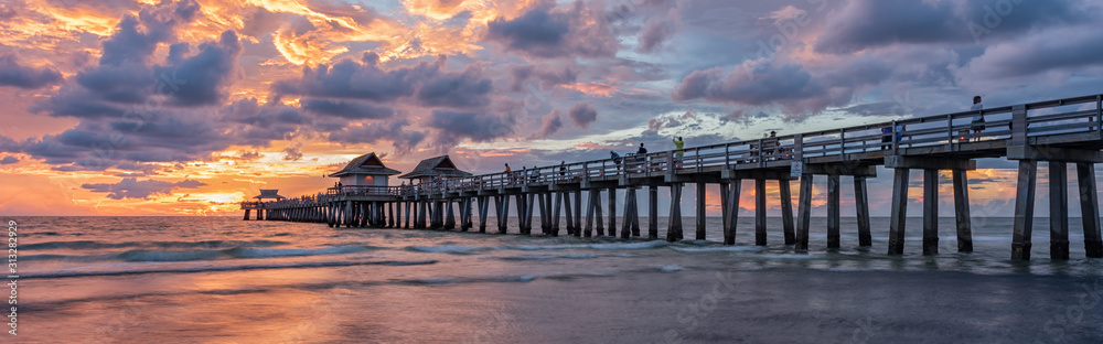 Coastal dreams - Naples Pier in Florida, America. Travel concept