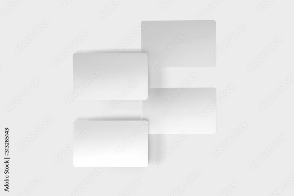 White Credit/Debit Card, 3D Rendered Isolated on White Background White Credit/Debit Card, 3D Rendered Isolated on White Background