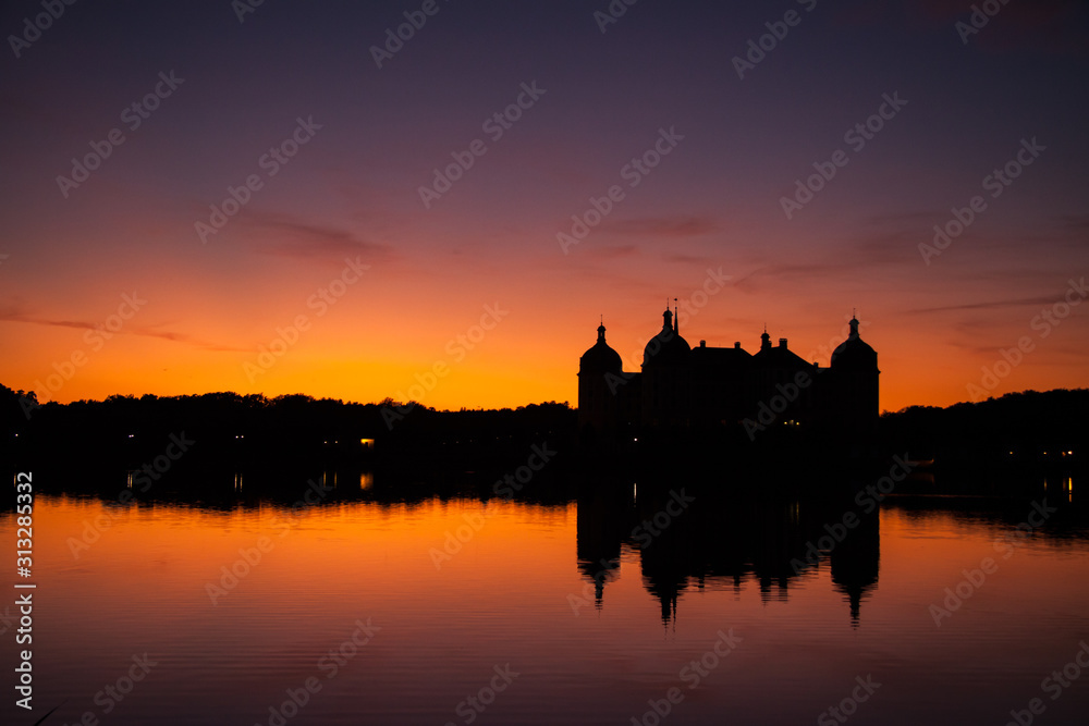 Castle Moritzburg - a beautiful sunset