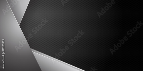 Black silver carbon abstract background for presentation design