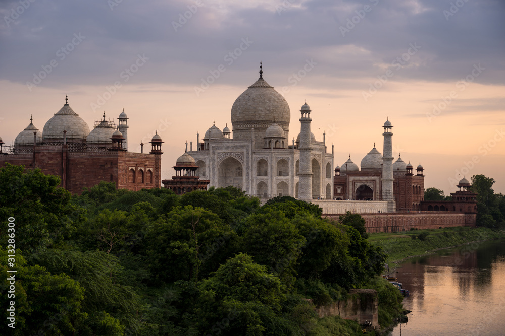 Taj Mahal during sunset, in Agra , Uttar Pradesh, India