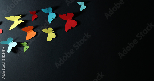 paper butterflies on a dark background © Роман Коляда