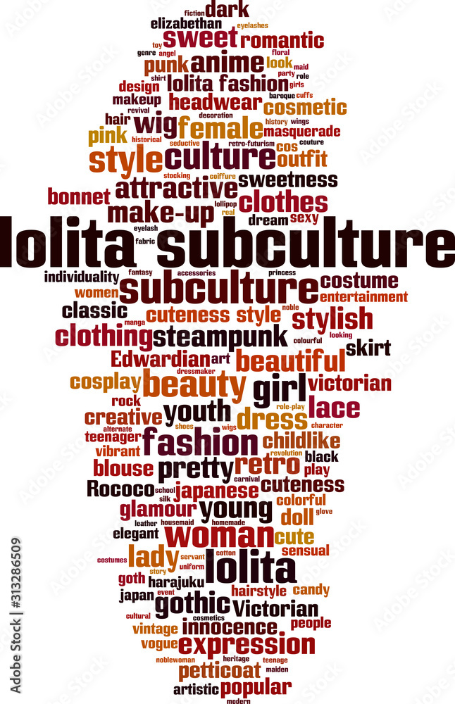Obraz premium Lolita subculture word cloud