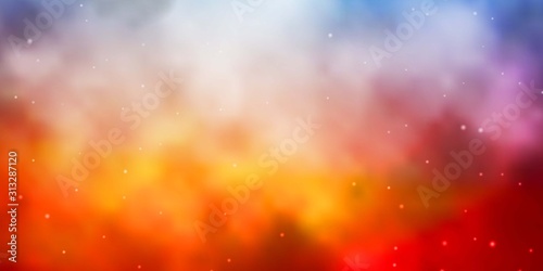 Light Blue, Red vector texture with beautiful stars. Shining colorful illustration with small and big stars. Pattern for new year ad, booklets.