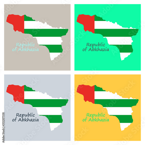 abkhazia map vector line illustration on white background