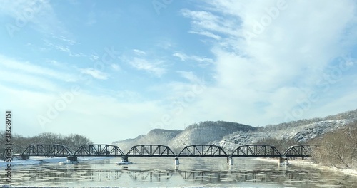 Railroad Bridge in Winter