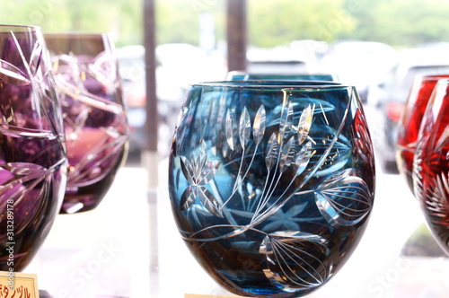 Japanese traditional vivid glassware cup photo