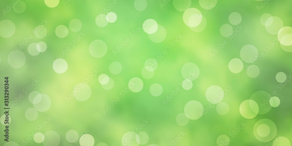Light Green vector background with bubbles. Modern abstract illustration with colorful circle shapes. Pattern for wallpapers, curtains. Light Green vector background with bubbles. Modern abstract illustration with colorful circle shapes. Pattern for wallpapers, curtains.