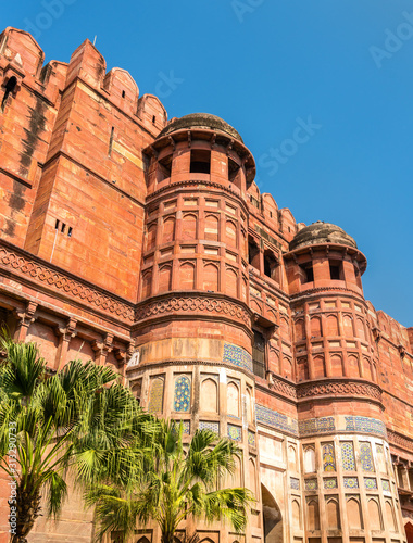 Amar Singh Gate of Agra Fort. UNESCO heritage site in India photo