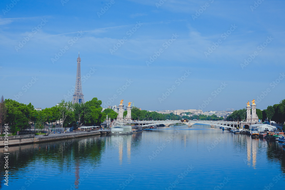 Paris. France. View of the city and the river from the bridge