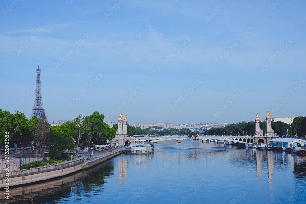 Paris. France. View of the city and the river from the bridge
