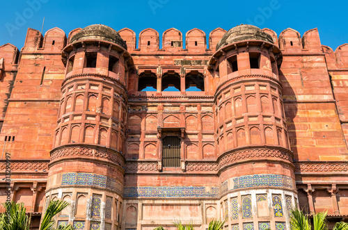 Amar Singh Gate of Agra Fort. UNESCO heritage site in India photo