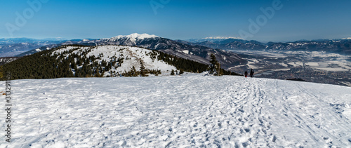 amazing view from Mincol hill in winter Mala Fatra mountains in Slovakia photo