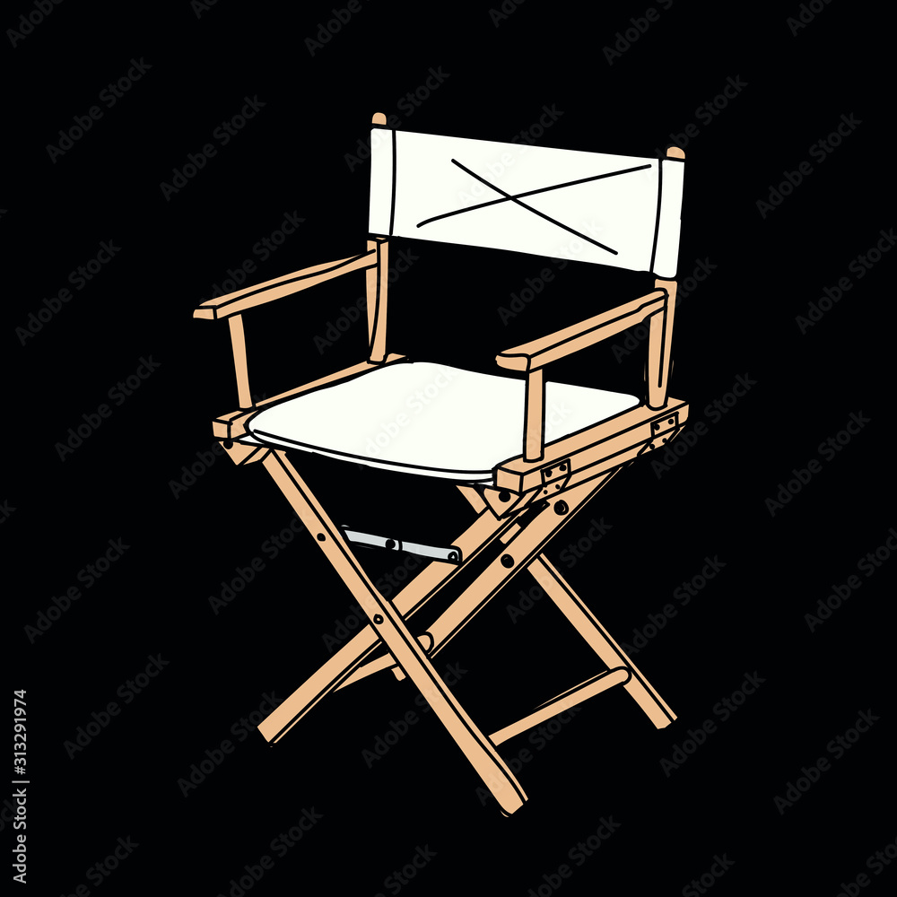 Folding director's chair on the set