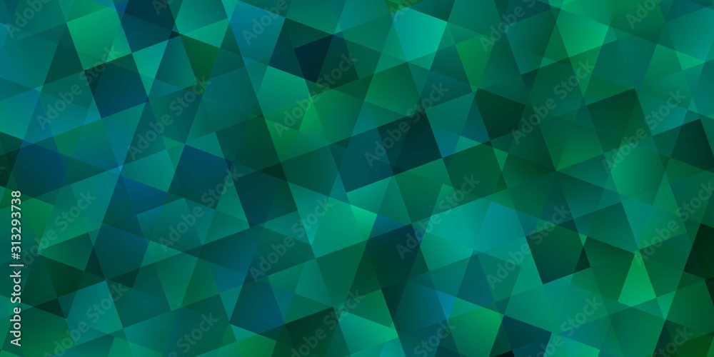 Light Green vector background with triangles, rectangles.