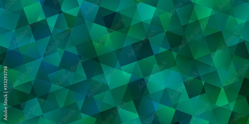 Fototapeta premium Light Green vector background with triangles, rectangles.