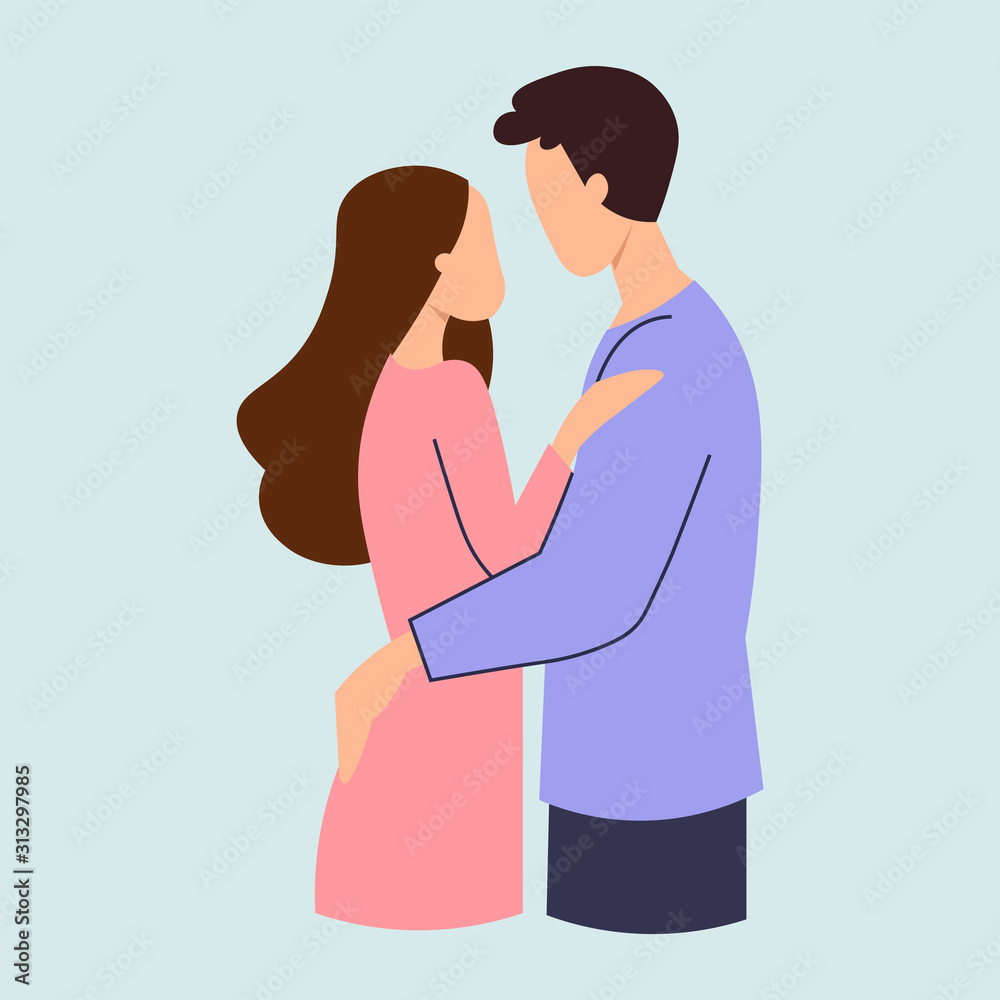 Obraz premium Couple in love. Valentines day. Vector illustration.