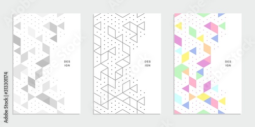 Abstract geometric technological banner. Corporate identity flyer. Vector set background.