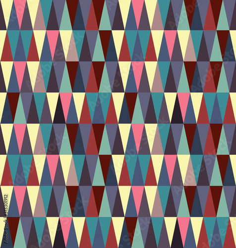 Seamless pattern of multi colored bright triangles
