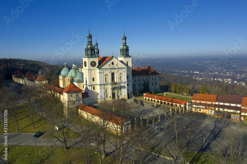 Kalwaria Zebrzydowska in Poland - UNESCO World Heritage Site. Landscape where there are pathways Calvary, pilgrimage destination. photo