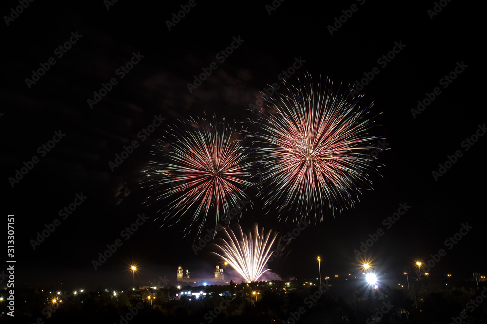 fireworks celebration in Amman-Jordan for independence day