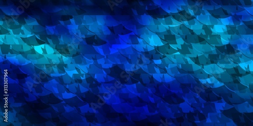 Dark Blue  Green vector backdrop with lines  triangles.
