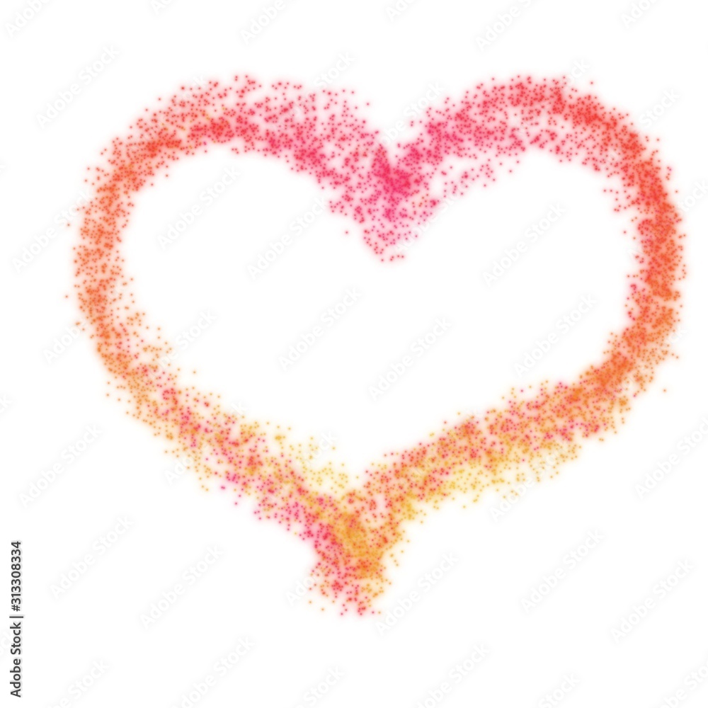 heart sparkle illustration isolated on white background
