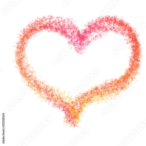 heart sparkle illustration isolated on white background