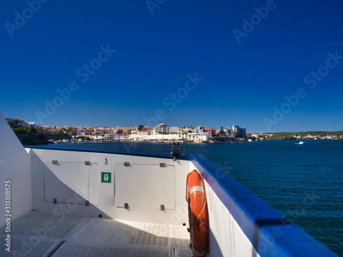 Tourist Boat  harbor tour on a boat  in Mahon  Menorca  Spain