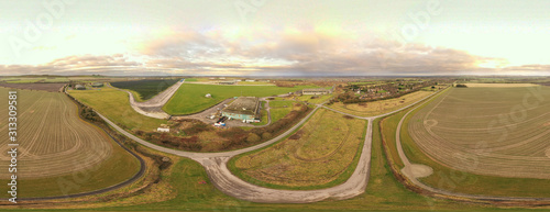 Slika na platnu Aerial view of the old Wroughton airfield in Wiltshire