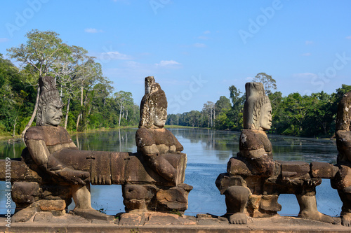 Sculptures Angkor Vat, Cambodge