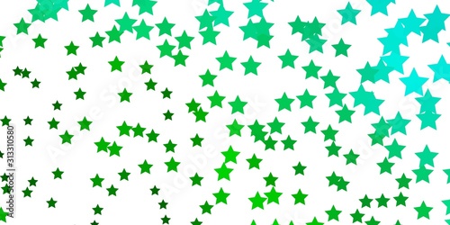 Light Green vector background with colorful stars. Colorful illustration with abstract gradient stars. Pattern for websites, landing pages.