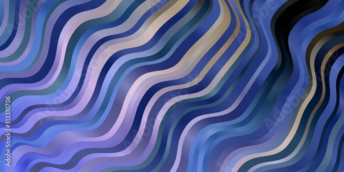 Light Blue, Yellow vector layout with wry lines. Abstract illustration with bandy gradient lines. Pattern for commercials, ads.