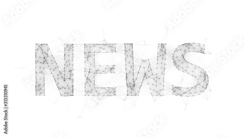 Vector Polygon Text NEWS - black on white background