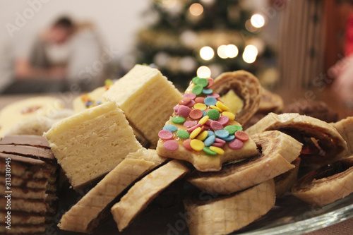 Christmas cookie with festive decoration
