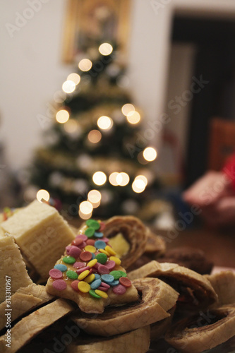 Christmas cookie with festive decoration