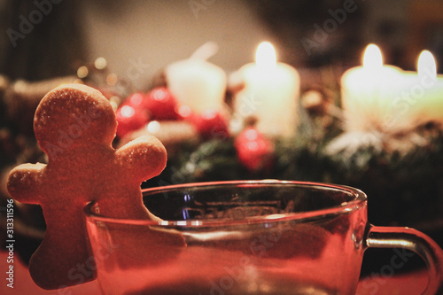Christmas cookie with festive decoration