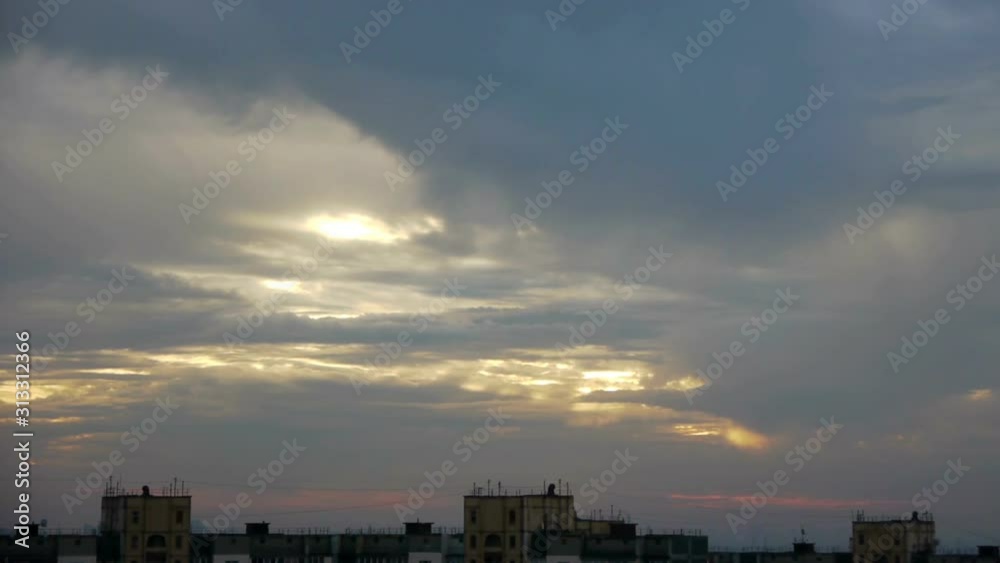 Cloudy Sky In City In The Evening Cloudy Sky In City In The Evening