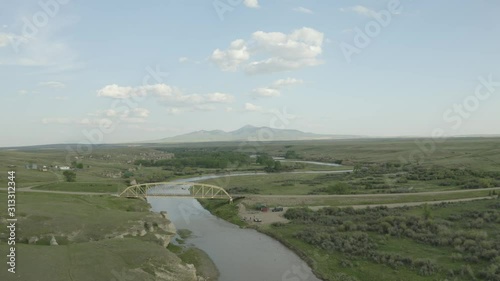 Wallpaper Mural Aerial footage featuring a remote bridge set against the Alberta landscape in Canada Torontodigital.ca